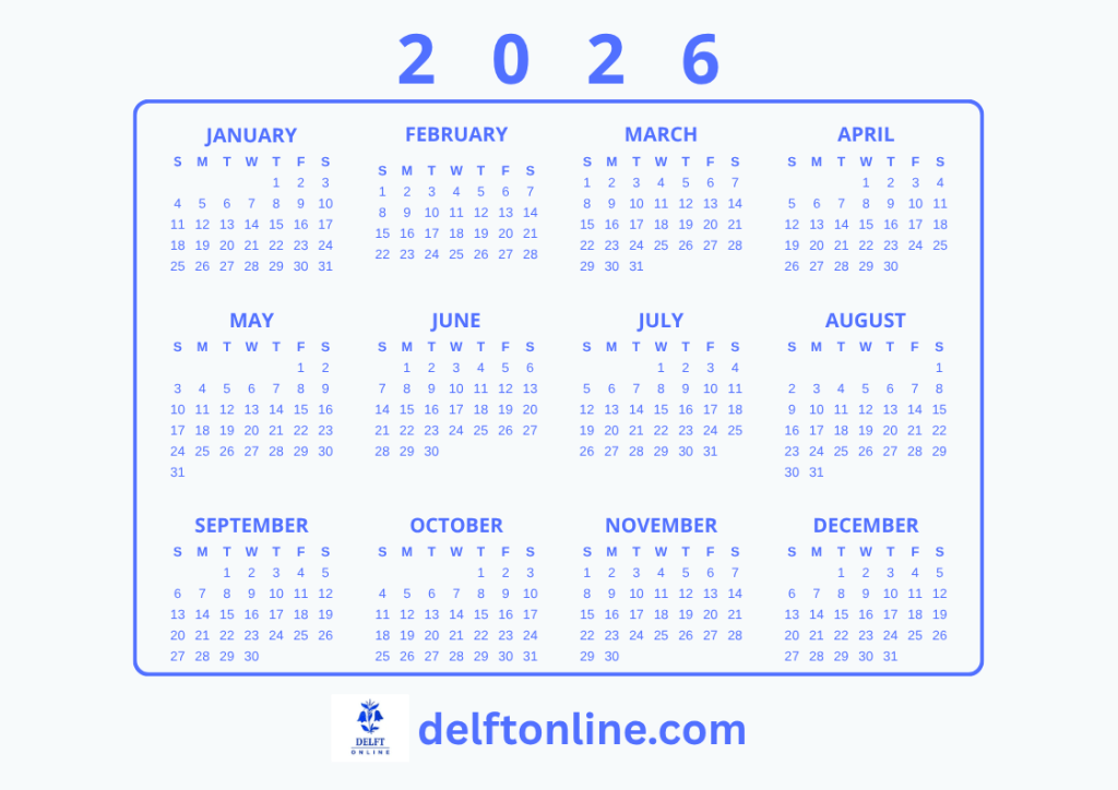 2026 Delft Online&nbsp;Calendar